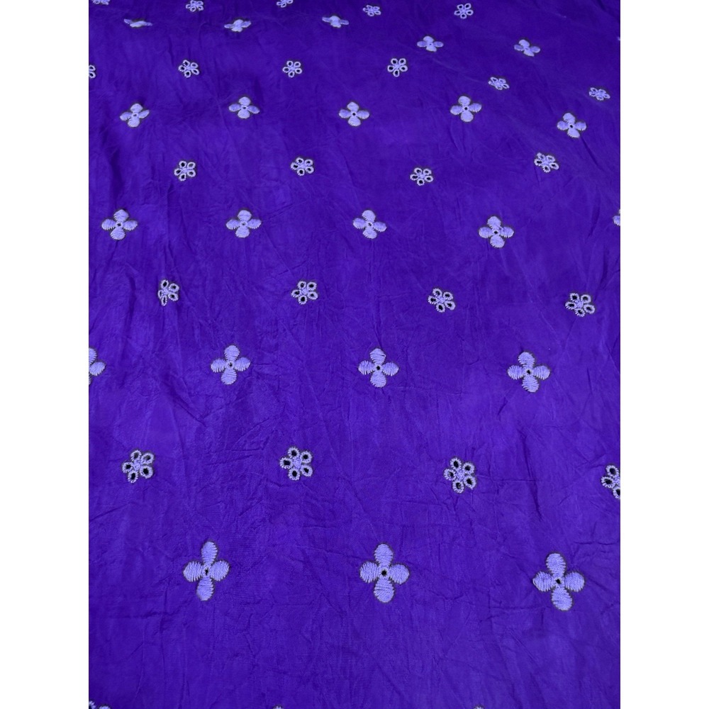Johnny Was Brielle Blouse M Purple Floral Embroidered Rayon Boho Button Top - Picture 9 of 11